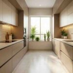 Parallel modular kitchen design with modern cabinets and efficient layout
