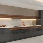Straight modular kitchen design with sleek cabinets and modern finish