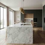 Island modular kitchen with modern island counter and luxury design