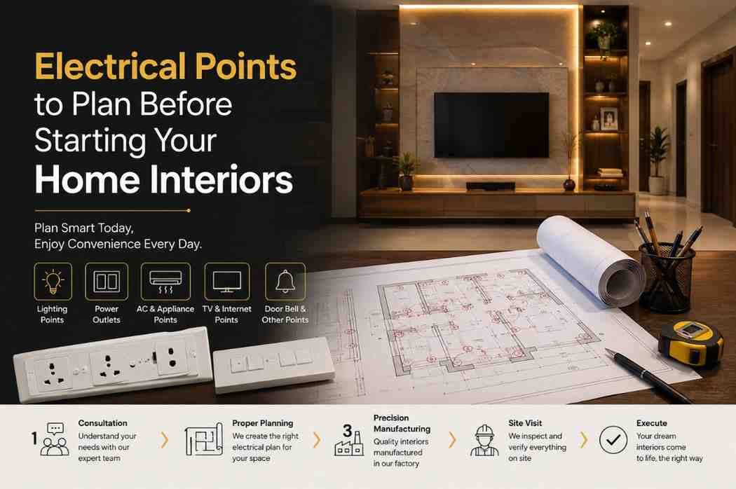 Electrical planning points for modular kitchen and home interiors