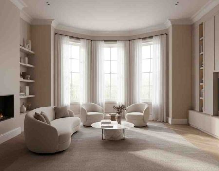 Bay uPVC windows projecting outward to add interior space and bring in more natural light