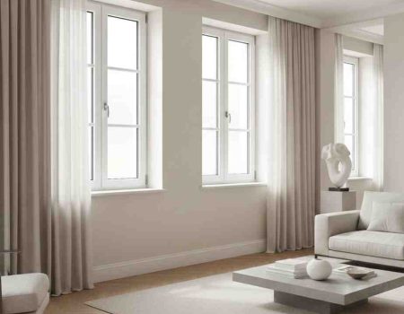 Casement uPVC windows with side-hinged design offering maximum ventilation and clear outdoor views