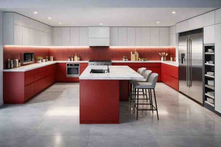 Modern E Shape Kitchen Design