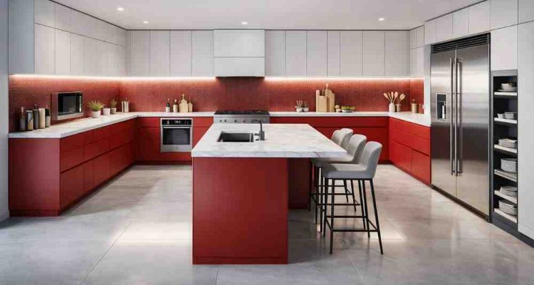 Modern E Shape Kitchen Design