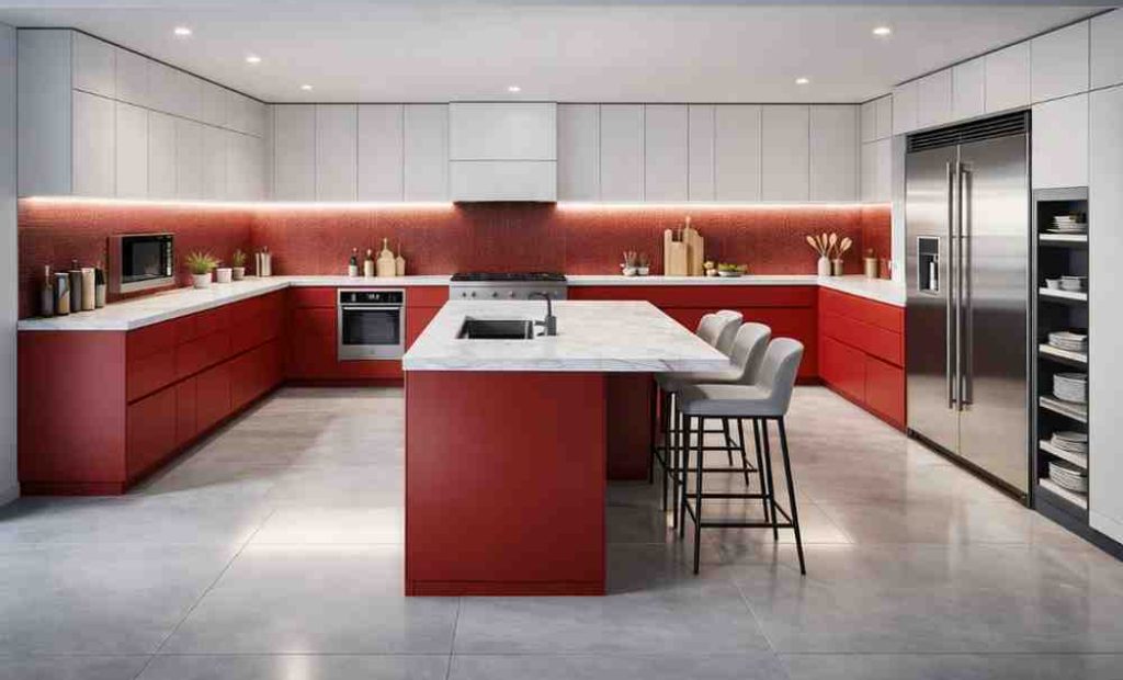 Modern E Shape Kitchen Design