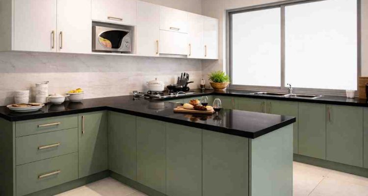 Modern F Shape Kitchen Design