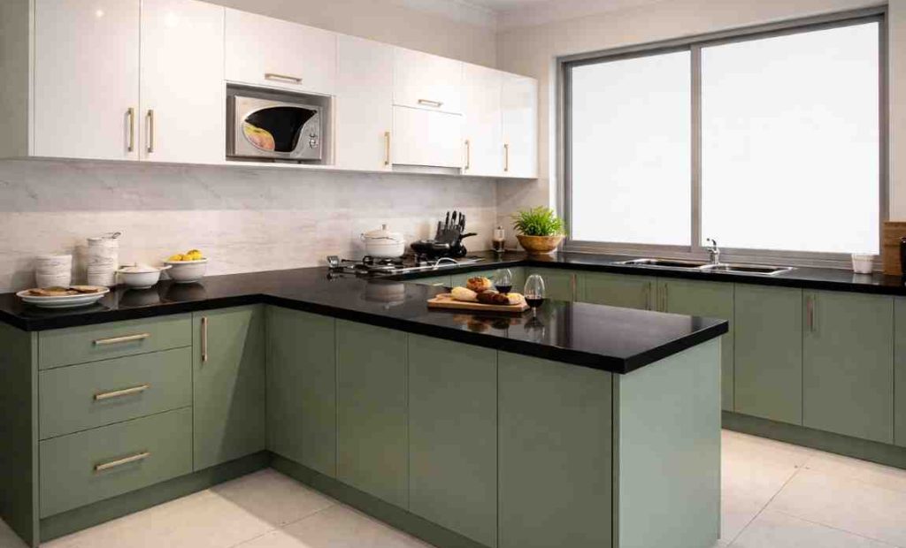 Modern F Shape Kitchen Design