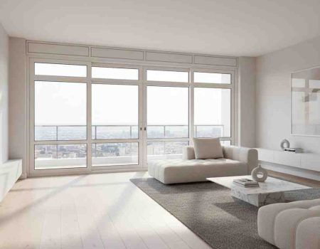 Sliding uPVC windows operating on smooth tracks with modern design and natural ventilation