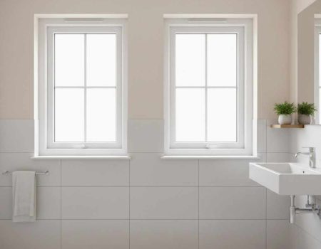 Top hung uPVC windows hinged at the top for controlled ventilation and privacy