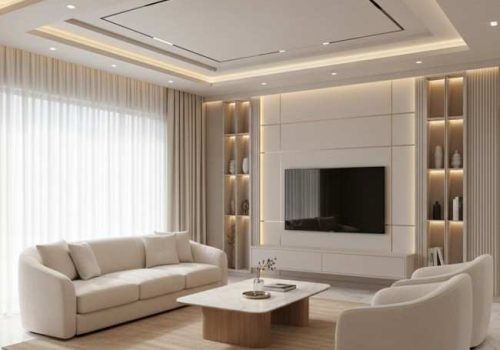 Contemporary living room interior designed in Perinthalmanna home