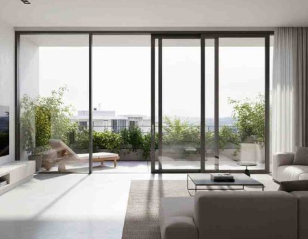 uPVC sliding doors by Home Fix Interiors LLP with smooth horizontal tracks for large openings