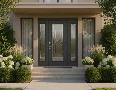 uPVC villa doors by Home Fix Interiors LLP in Perinthalmanna designed for luxury independent houses